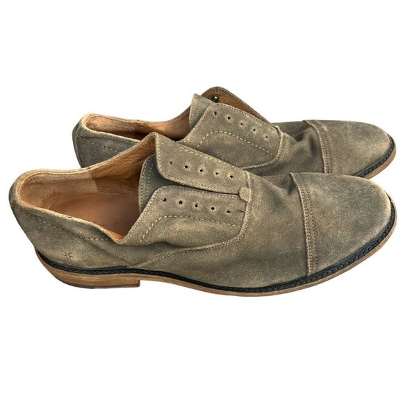 FRYE Oxford Shoes Charcoal Brown Gray Suede Leather Mens US Size 10.5D - Picture 11 of 13